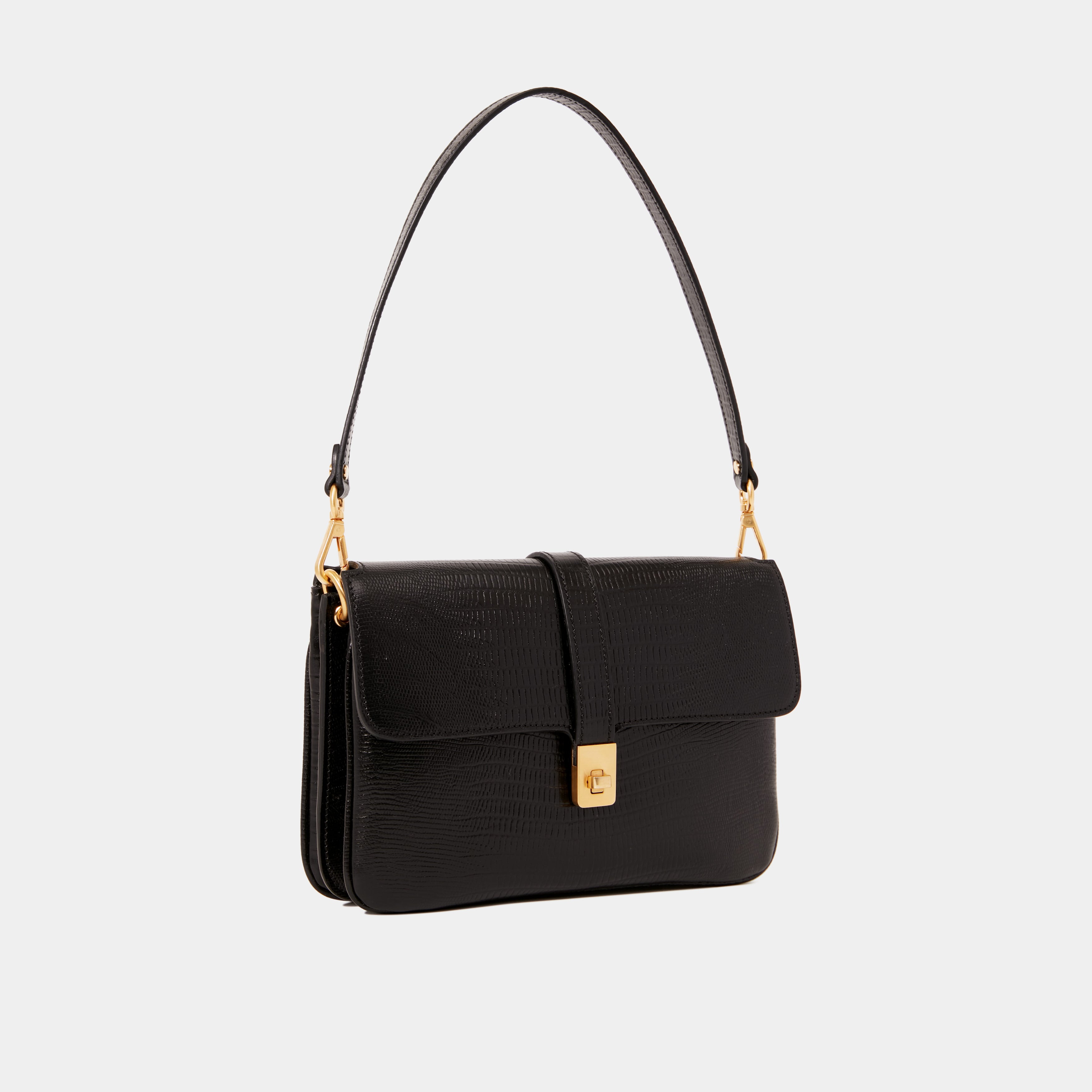 Shoulder strap-dalia-lizard-black